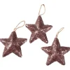 Weihnachtssterne^DecoWoerner Pailletten-Deko-Sterne 10 Cm Ø, 3 Stück, braun