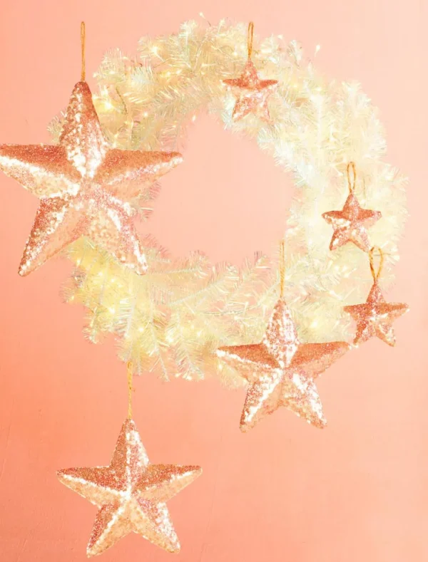 Weihnachtssterne^DecoWoerner Pailletten-Stern 22 Cm Ø, 2 Stück, Rosè rosa