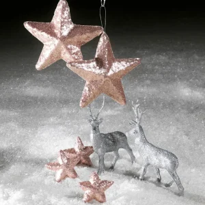Weihnachtssterne^DecoWoerner Pailletten-Stern 22 Cm Ø, 2 Stück, Rosè rosa