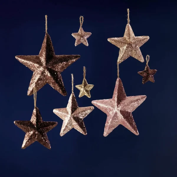Weihnachtssterne^DecoWoerner Pailletten-Stern 22 Cm Ø, 2 Stück, Rosè rosa