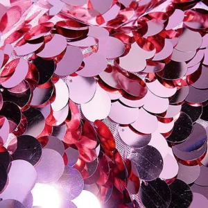 Stoffe^DecoWoerner Paillettenstoff , 125 Cm Breit rosa