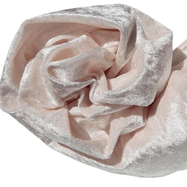 Stoffe^DecoWoerner Pannesamt 150 Cm Breit, Elfenbein weiß