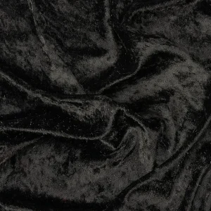 Stoffe^DecoWoerner Pannesamt 150 Cm Breit, schwarz