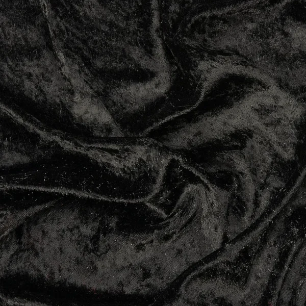 Stoffe^DecoWoerner Pannesamt 150 Cm Breit, schwarz