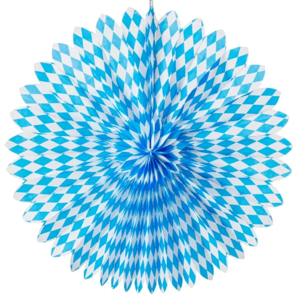 Themen-Deko^DecoWoerner Papier-Rosette Weiß 75 Cm Ø Oktoberfest-Dekoration blau