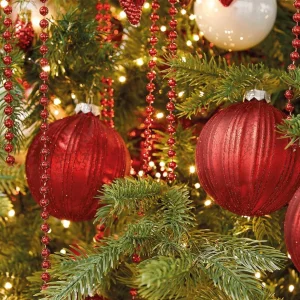 Winterdeko^DecoWoerner Perlenkette 1000 Cm rot