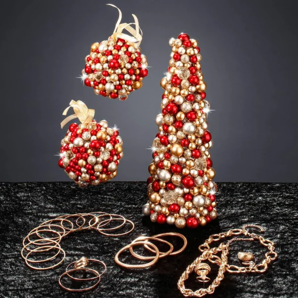 Weihnachtsfiguren^DecoWoerner Perlenkugel Christbaumkugel 11 Cm Ø rot
