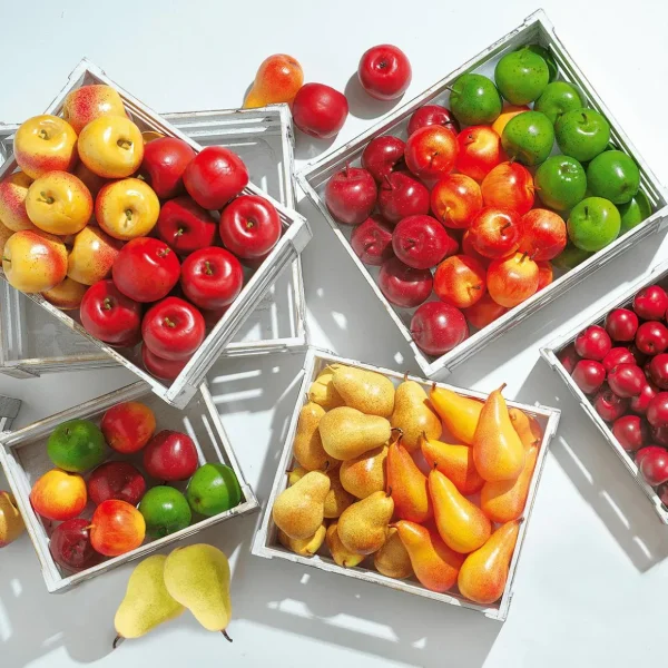 Obst & Früchte^DecoWoerner Äpfel Lebensmittel-Attrappen, Pack à 3 Stück grün