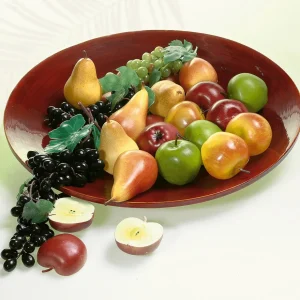 Obst & Früchte^DecoWoerner Äpfel Lebensmittel-Attrappen, Pack à 3 Stück gelb