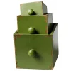 Naturdeko | Sommerdeko^DecoWoerner Pflanztöpfe Schublade 3tlg. 9-15 Cm grün