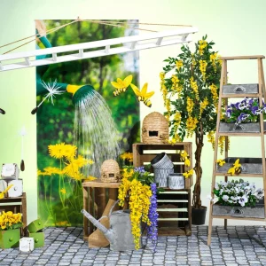 Naturdeko | Sommerdeko^DecoWoerner Pflanztöpfe Schublade 3tlg. 9-15 Cm grün