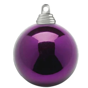 Weihnachtskugeln^DecoWoerner Pflaume, Glänzende Weihnachtskugeln Aus Schwer Entflammbarem Kunststoff, 6 Cm Ø – 24 Stück violett