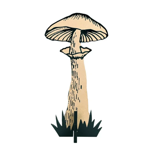 Herbstdeko^DecoWoerner Pilz Aufsteller Natur / Schwarz 20 X 39 Cm