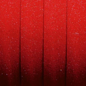 Geschenkband^DecoWoerner Poly-Geschenkband "Glimmer", , 10 Mm, 100 M rot