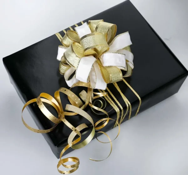 Geschenkband^DecoWoerner Poly-Geschenkband "Glimmer", , 10 Mm, 100 M gold