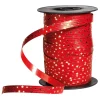 Geschenkband^DecoWoerner Poly-Ringelband "Sterne" 10 Mm, 100 M, rot