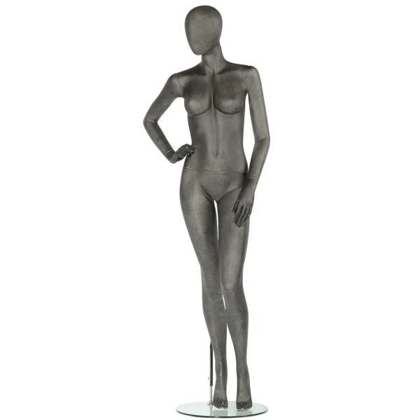 Schaufensterpuppen^DecoWoerner Premium Damen Schaufensterpuppe, Rechter Arm Angewinkelt, Anthrazit Grau