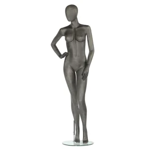Schaufensterpuppen^DecoWoerner Premium Damen Schaufensterpuppe, Rechter Arm Angewinkelt, Anthrazit Grau