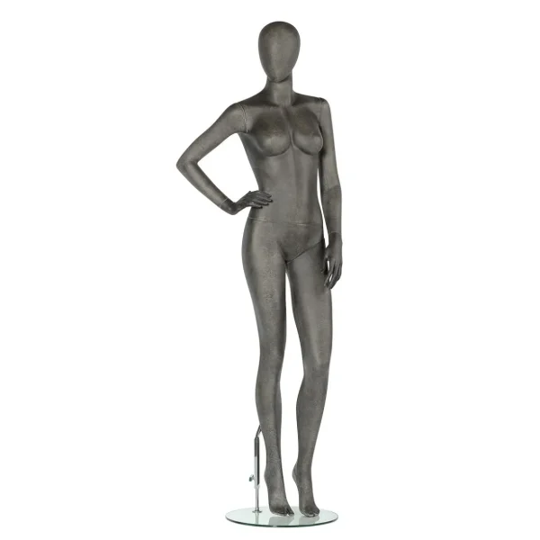 Schaufensterpuppen^DecoWoerner Premium Damen Schaufensterpuppe, Rechter Arm Angewinkelt, Anthrazit Grau