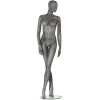 Schaufensterpuppen^DecoWoerner Premium Damen-Schaufensterpuppe, Beine überkreuz, Anthrazit Grau