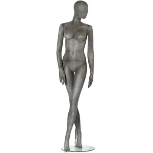 Schaufensterpuppen^DecoWoerner Premium Damen-Schaufensterpuppe, Beine überkreuz, Anthrazit Grau