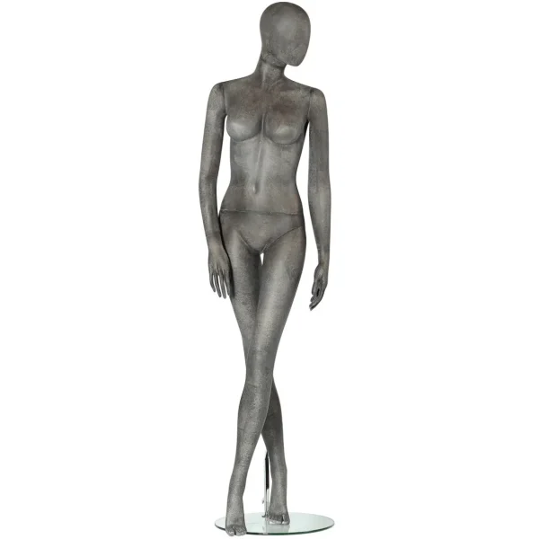 Schaufensterpuppen^DecoWoerner Premium Damen-Schaufensterpuppe, Beine überkreuz, Anthrazit Grau