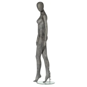 Schaufensterpuppen^DecoWoerner Premium Damen-Schaufensterpuppe, Beine überkreuz, Anthrazit Grau