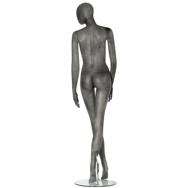 Schaufensterpuppen^DecoWoerner Premium Damen-Schaufensterpuppe, Beine überkreuz, Anthrazit Grau