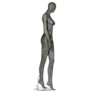 Schaufensterpuppen^DecoWoerner Premium Damen-Schaufensterpuppe, Beine überkreuz, Anthrazit Grau