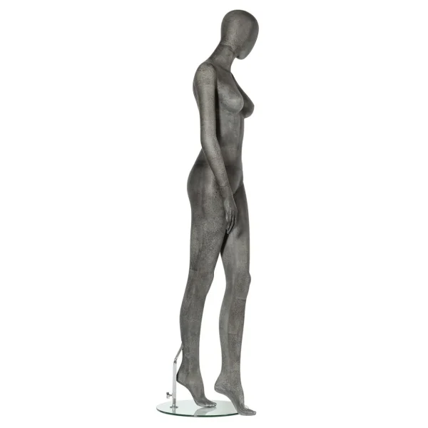 Schaufensterpuppen^DecoWoerner Premium Damen-Schaufensterpuppe, Beine überkreuz, Anthrazit Grau