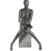 Schaufensterpuppen^DecoWoerner Premium Schaufensterpuppe Dame, Sitzend, Anthrazit Grau