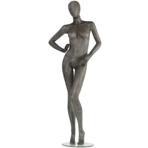 Schaufensterpuppen^DecoWoerner Premium Schaufensterpuppe Dame, Linkes Bein Und Rechter Arm Angewinkelt Grau
