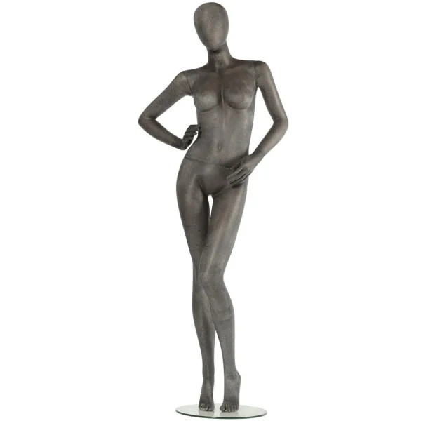 Schaufensterpuppen^DecoWoerner Premium Schaufensterpuppe Dame, Linkes Bein Und Rechter Arm Angewinkelt Grau