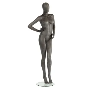 Schaufensterpuppen^DecoWoerner Premium Schaufensterpuppe Dame, Linkes Bein Und Rechter Arm Angewinkelt Grau