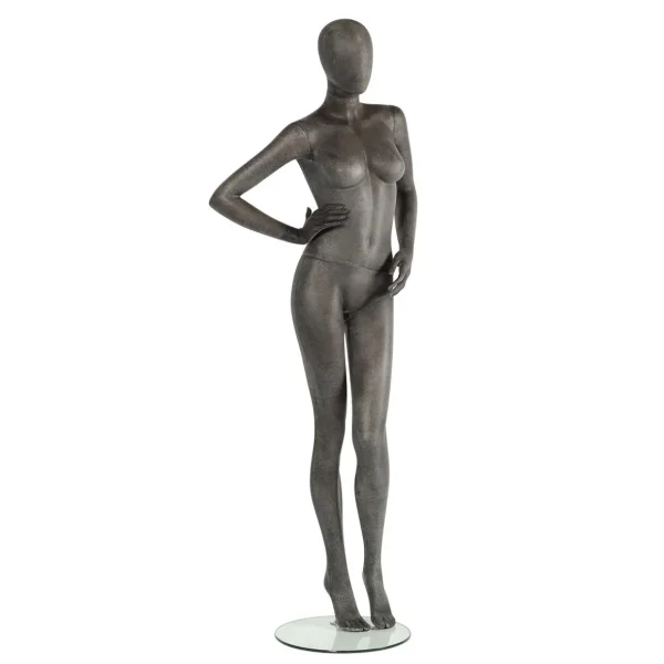 Schaufensterpuppen^DecoWoerner Premium Schaufensterpuppe Dame, Linkes Bein Und Rechter Arm Angewinkelt Grau