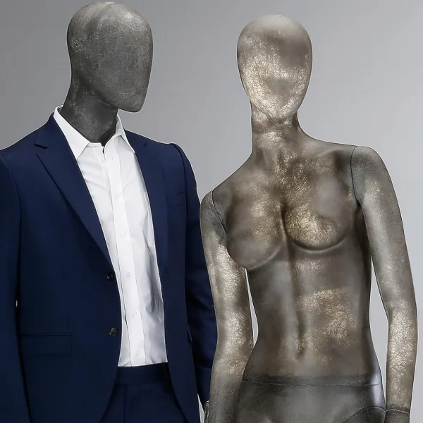 Schaufensterpuppen^DecoWoerner Premium Schaufensterpuppe Dame, Linkes Bein Und Rechter Arm Angewinkelt Grau