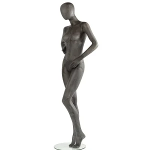 Schaufensterpuppen^DecoWoerner Premium Schaufensterpuppe Dame, Linkes Bein Und Rechter Arm Angewinkelt Grau