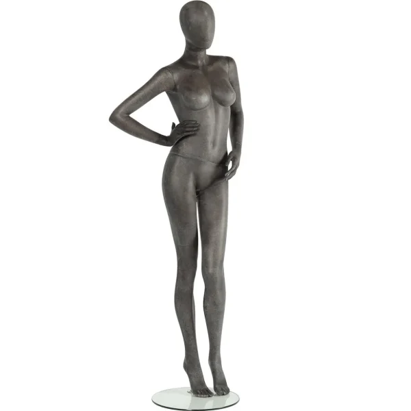 Schaufensterpuppen^DecoWoerner Premium Schaufensterpuppe Dame, Linkes Bein Und Rechter Arm Angewinkelt Grau