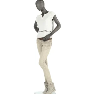 Schaufensterpuppen^DecoWoerner Premium Schaufensterpuppe Dame, Linkes Bein Und Rechter Arm Angewinkelt Grau