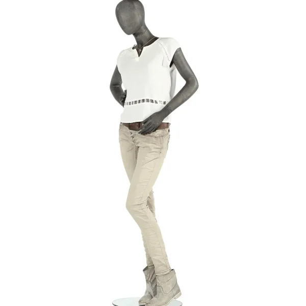 Schaufensterpuppen^DecoWoerner Premium Schaufensterpuppe Dame, Linkes Bein Und Rechter Arm Angewinkelt Grau