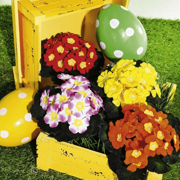 Frühlingsdeko | Kunstblumen^DecoWoerner Primel Im Topf 19 Cm Ø orange