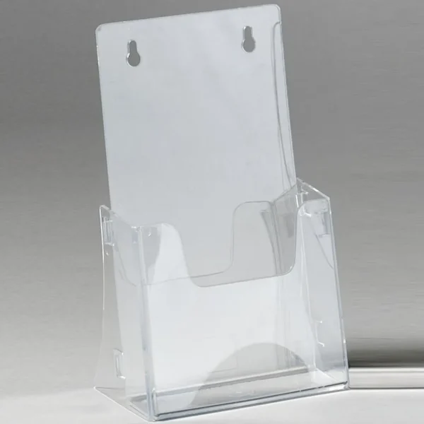 Warenpräsentation^DecoWoerner Prospekthalter Faltbar, DIN Lang transparent
