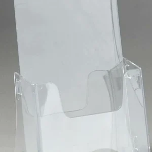 Warenpräsentation^DecoWoerner Prospekthalter Faltbar, DIN Lang transparent