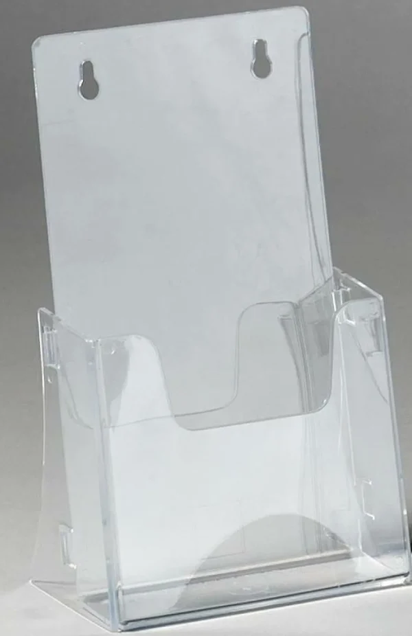 Warenpräsentation^DecoWoerner Prospekthalter Faltbar, DIN Lang transparent