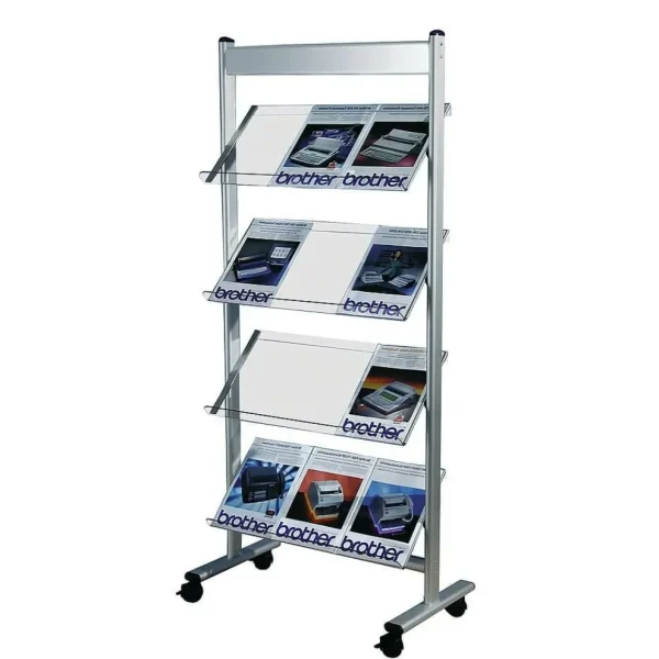 Warenpräsentation^DecoWoerner Prospektständer, 12 X DIN A4 silber