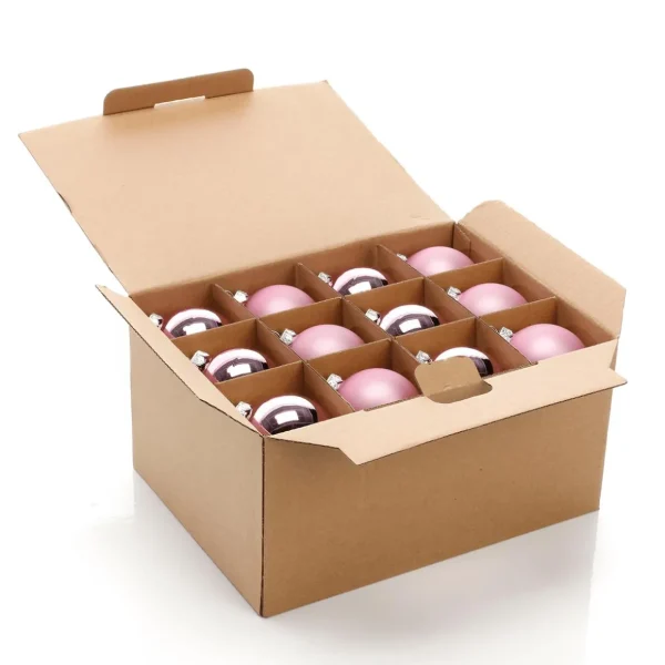 Weihnachtskugeln^DecoWoerner Puder Weihnachtskugeln Aus Glas 6 Cm Ø – 24 Stück rosa