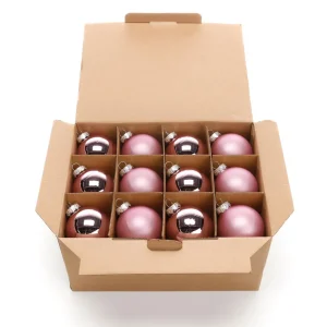 Weihnachtskugeln^DecoWoerner Puder Weihnachtskugeln Aus Glas 6 Cm Ø – 24 Stück rosa