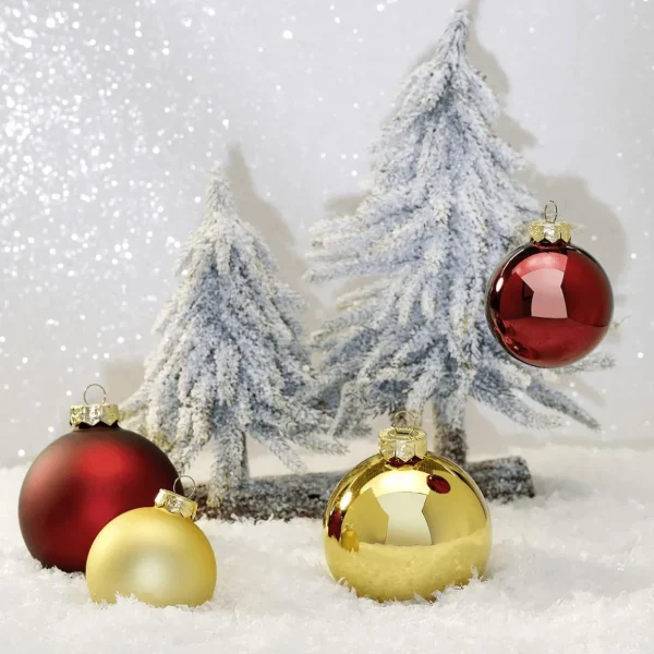 Weihnachtskugeln^DecoWoerner Puder Weihnachtskugeln Aus Glas 6 Cm Ø – 24 Stück rosa