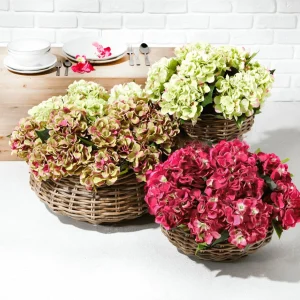 Pflanzengefäße & Dekorationshilfen^DecoWoerner Rattan-Pflanzkorb-Set Rund, 3-teilig, Ø25cm X 12cm, Ø36cm X 14cm, Ø45cm X 22cm braun