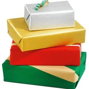 Geschenkpapier | Go Green - Nachhaltige Geschenkverpackung^DecoWoerner Recycelte Geschenkpapier-Rolle, 50 M, See grün